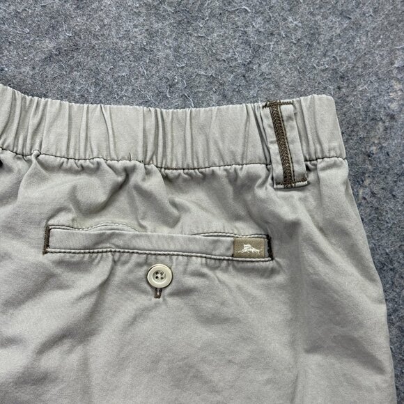 Tommy Cargo Shorts Men Men 2XL Beige Elastic Patio Drawstring Relax Twill 8" - Picture 9 of 15